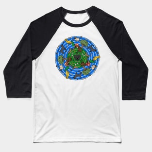 Dog Themed Mandala Baseball T-Shirt